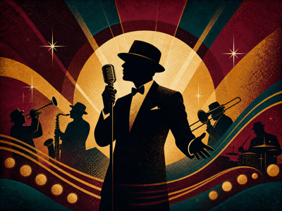 Colourful retro concert-poster illustration representing Tom Jones music