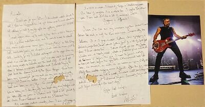 PETER HOOK (Joy Division) Hand Written Signed Letter / Autograph (New Order)