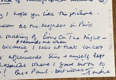 STING, Wife Trudie Styler Autograph Letter About Sting!