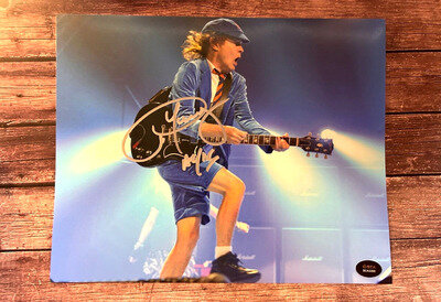 Angus Young AC/DC Signed 8x10" Authentic Original Autograph with COA Certificate
