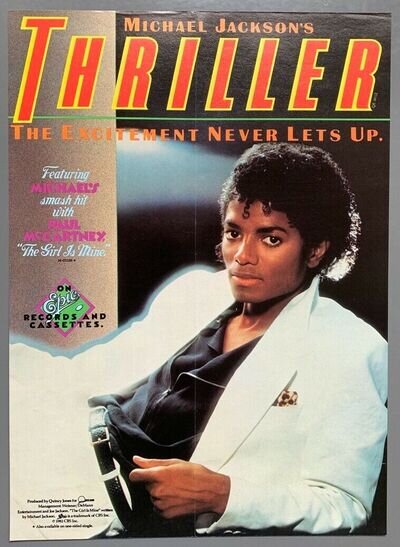 MICHAEL JACKSON original 1982 POSTER ADVERT THRILLER