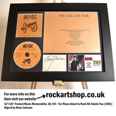 AC/DC Signed BRIAN JOHNSON For Those About to Rock Autographed WORLD SHIP