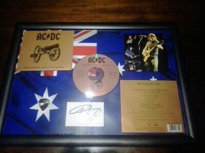 AC/DC FOR THOSE ABOUT TO ROCK Framed CD Album - Facsimile Autograph AC/DC ACDC