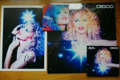 Autographed Kylie Minogue Disco SIGNED Bundle LP Vinyl, Photo, CD Heart & X
