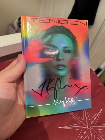 Kylie Minogue Autographed Tension Deluxe Ltd Ed Hardback + Extra Signed Art Card