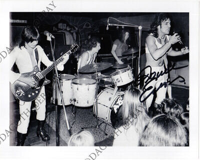 AC/DC Photo DAVE EVANS Singer 1973/4 Can I Sit Next To You Girl Autograph SIGNED