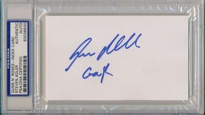 Steven Adler of Guns N Roses Signed Index Card Inscribed GNR PSA/DNA
