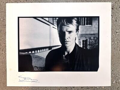 Vintage young signed STING 16x20 PHOTO autographed The Police rock n roll