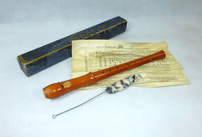 Recorder in the original box about 1940 Company Alexander Heinrich Flute