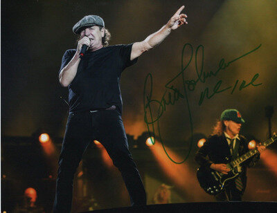 BRIAN JOHNSON AC/DC SIGNED 10-8 PHOTO AUTOGRAPH