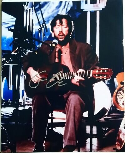 ERIC CLAPTON RARE ORIGINAL HAND SIGNED AUTOGRAPHED PHOTO 8x10" & COA CREAM