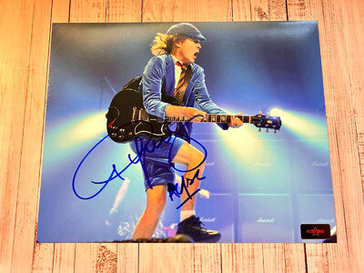 Angus Young AC/DC Signed 8x10" Authentic Original Autograph with COA Certificate