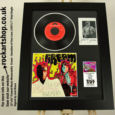 CREAM Signed JACK BRUCE Sunshine of Your Love 7" Vinyl Single Autographed WORLD