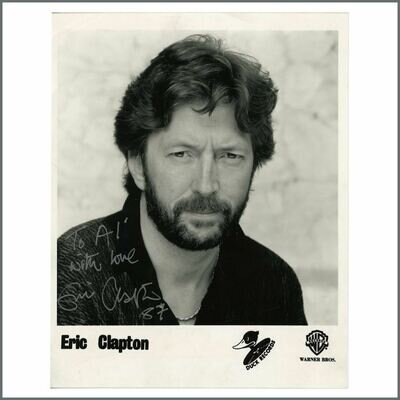 Eric Clapton Autographed 80s Duck Records Warner Bros. Promo Photo (USA)