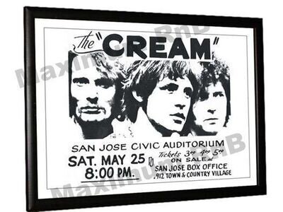 Cream Eric Clapton Repro Concert Poster San Jose USA 1968 Jack Bruce UNFRAMED
