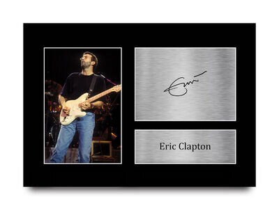 Eric Clapton Signed Pre Printed Autograph A4 Photo Gift For a Rock Fan