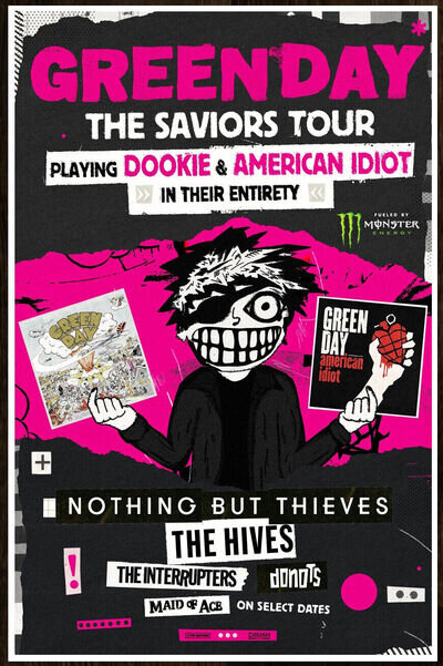 GREEN DAY The Saviors Tour 2024 Ltd Ed RARE Poster! INTERRUPTERS HIVES DONOTS