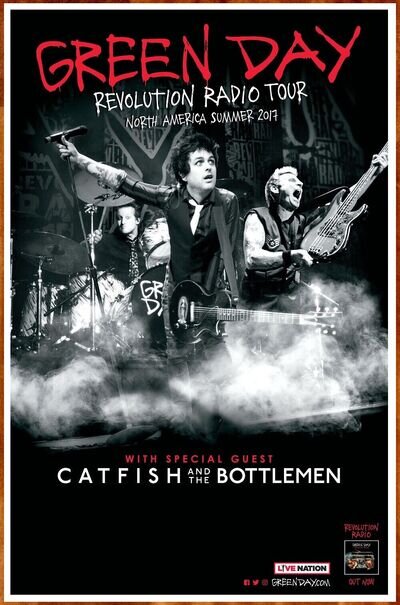GREEN DAY | CATFISH BOTTLEMEN Revolution Radio Tour 2017 Ltd Ed RARE Tour Poster