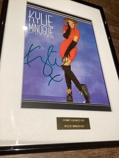 Original KYLIE MINOGUE Hand Signed Record Sleeve Autograph Framed