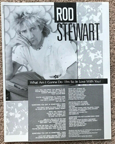 ROD STEWART - WHAT AM I GONNA DO 1983 full page UK lyric poster