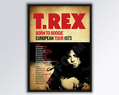 T.Rex Born to Boogie REIMAGINED 1973 European Tour poster A3 size.