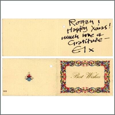 Eric Clapton Signed Handwritten Gift Tag To Guitar Technician Alan Rogan (UK)
