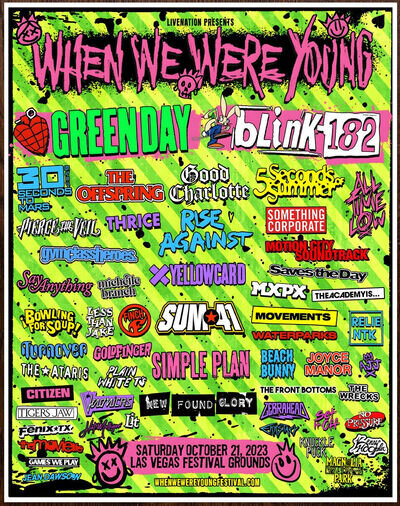 GREEN DAY BLINK 182 OFFSPRING SUM 41 When We Were Young 2023 Ltd Ed RARE Poster