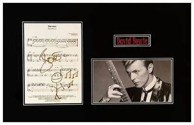 David Bowie Hand Signed Sheet Music Museum Framed Ready to Display