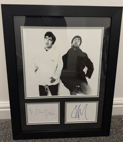 Oasis Noel & Liam Gallagher Photo & Autograph COA Included. Quality Framing.