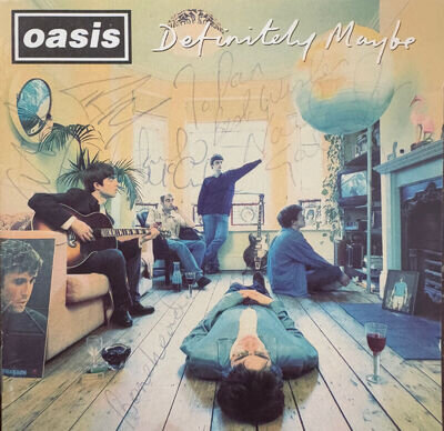FULLY SIGNED DEFINITELY MAYBE CD ALBUM OASIS LIAM NOEL GALLAGHER COOL AUTOGRAPHS