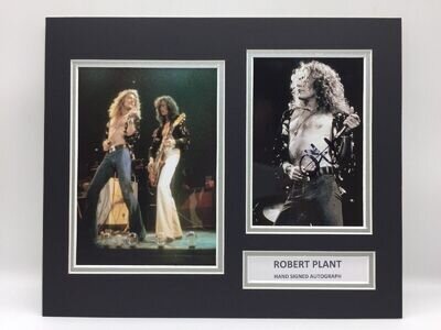 RARE Robert Plant Led Zeppelin Signed Photo Display + COA AUTOGRAPH