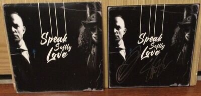 SLASH + TREMONTI SIGNED SPEAK SOFTLY LOVE ART PRINT & 7 INCH RECORD GUNS N ROSES