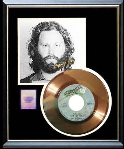 JIM MORRISON DOORS LOVE HER MADLY GOLD RECORD W- PRINTED SIGNED AUTOGRAPH RARE