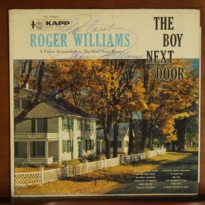Roger Williams SIGNED LP The Boy Next Door Autographed Piano Serenade Skips