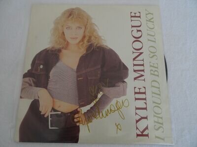 KYLIE MINOGUE UK I SHOULD BE SO LUCKY AUTOGRAPHED FULL NAME SIGNATURE FULL COA