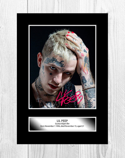 Lil Peep 4 A4 reproduction autograph picture poster with choice of frame