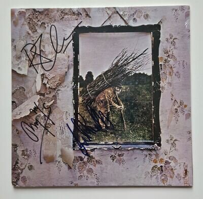 Led Zeppelin IV Sealed Signed Autographed x 3 Robert Plant Jimmy Page
