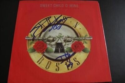 Guns N' Roses Duff McKagan Steven Adler Signed Sweet Child O'Mine 45 Sleeve JSA