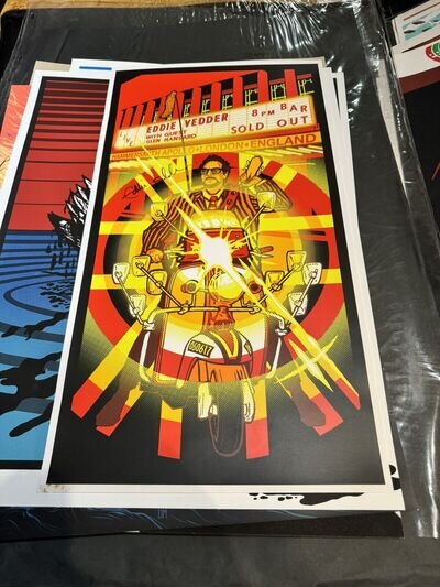 Eddie Vedder Hammersmith Apollo 06/06/2017 Poster Signed 2/8 Only Rare