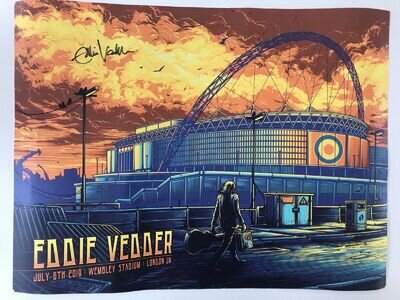 Eddie Vedder Signed Poster. Extremely Rare! Supporting The Who.**LAST CALL**