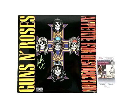 Guns N' Roses Signed Vinyl Record Steven Adler Appetite For Destruction JSA COA