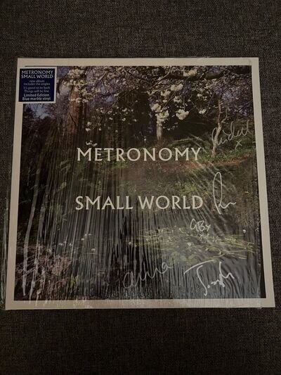 metronomy - small world - vinyl blue marble SIGNED