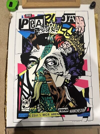Pearl Jam Manchester June 2012 original poster