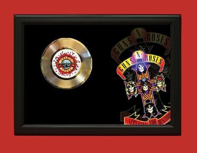 Guns N Roses Poster Art Wood Framed 45 Gold Record Display C3