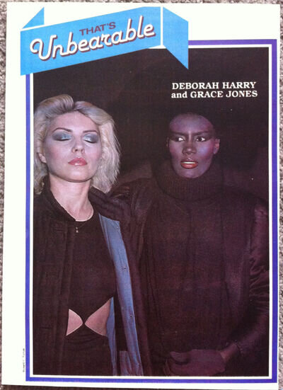 DEBORAH HARRY & GRACE JONES - Full page USA magazine poster DEBBIE BLONDIE