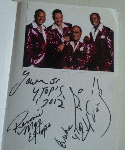 THE FOUR TOPS AUTOGRAPHED 8 X 6 ALBUM PAGE