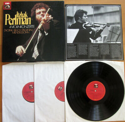 Itzhak Perlman 4 Violin Concertos NEAR MINT 3xLP EMI Box Set 1C 197-52 796/98