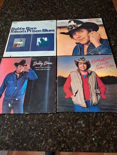Vinyl Albums - 4x Bobby Bare (Country Music). Condition - Good/Fair