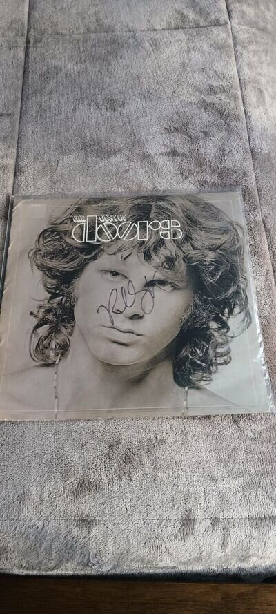 THE BEST OF THE DOORS LP-ROBBY KRIEGER AUTOGRAPHED