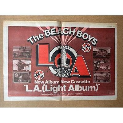 BEACH BOYS L.A. - LIGHT ALBUM POSTER SIZED original music press double page adve